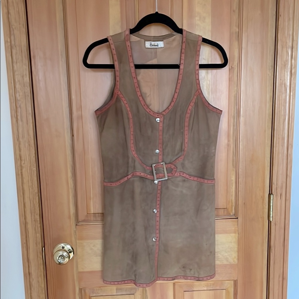 Adorable vintage leather mini dress